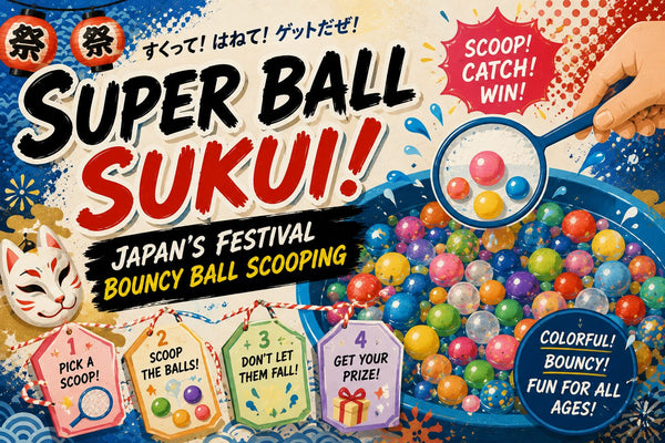 Super ball sukui bouncy balls and a scoop at a Japanese festival