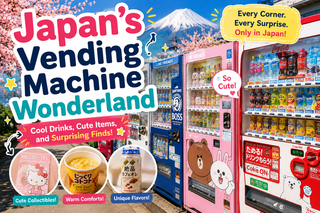Japanese vending machines glowing on a Tokyo street at night