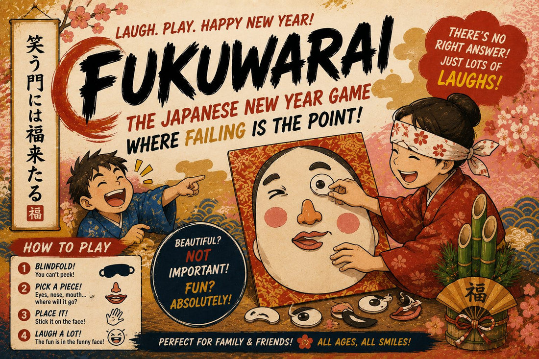Fukuwarai blindfolded Japanese New Year face game